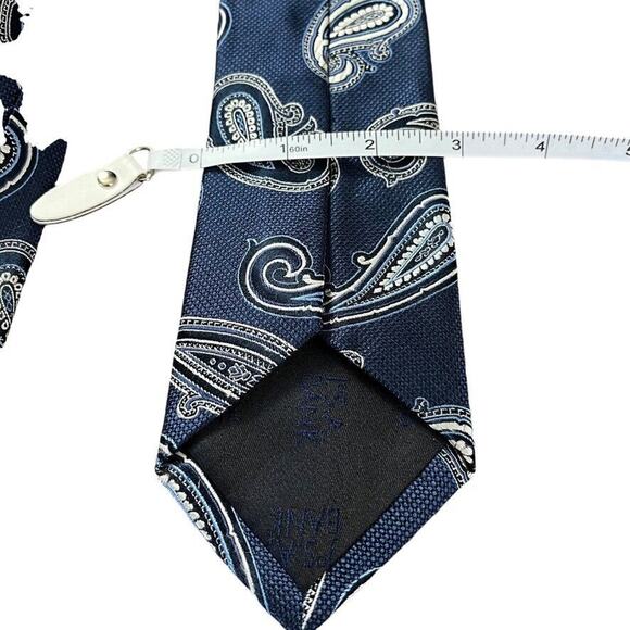 Jos A Bank Heritage Collection Mens 100% Silk Navy Paisley Neck Tie 59" x 3" - Picture 12 of 16